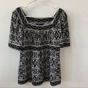BCBG Black & White Top